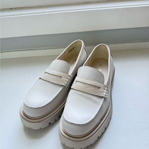 Aldo Cream Lug-Sole Penny Loafers - Women's